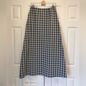 Vintage Navy and White Plaid Skirt